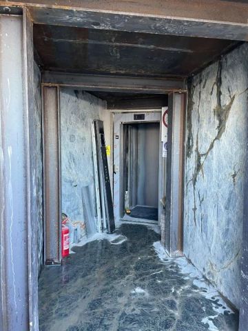 Accesso all’ascensore in fase di cantiere
